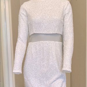 Semi-formal White Sequin Dress by Missguided